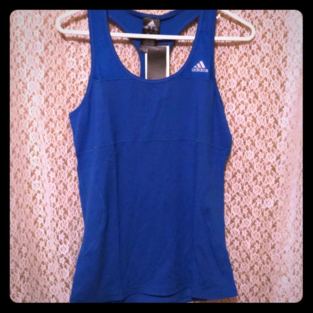 NWT Adidas blue running tank